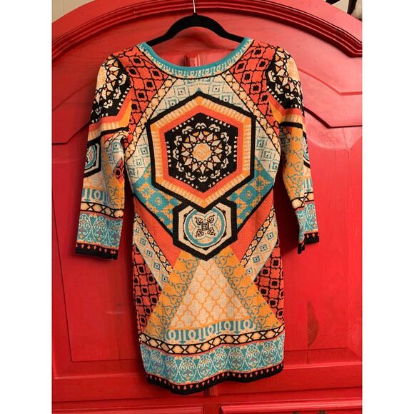 Gorgeous Filly Flair Size Small Patterned Light Sweater Dress Designer Look EUC - Picture 2 of 3